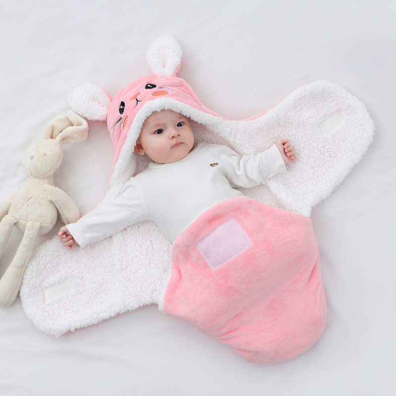 Baby Sleep Sack - 新生児ラップおくるみブランケット男の子女の子かわいいぬいぐるみ受信ブランケットレジストリ睡眠ラップバッグ幼児用 0-6 ヶ月