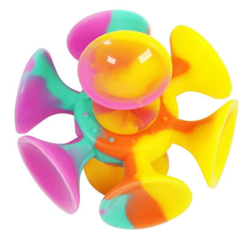 Baby Products Unique - ユニークな吸盤付きシリコン製フィジェットスピナー、不安、ADHD、ストレス解消おもちゃ、大人、子供、パーティーの記念品、クリスマスの靴下の詰め物、ギフト