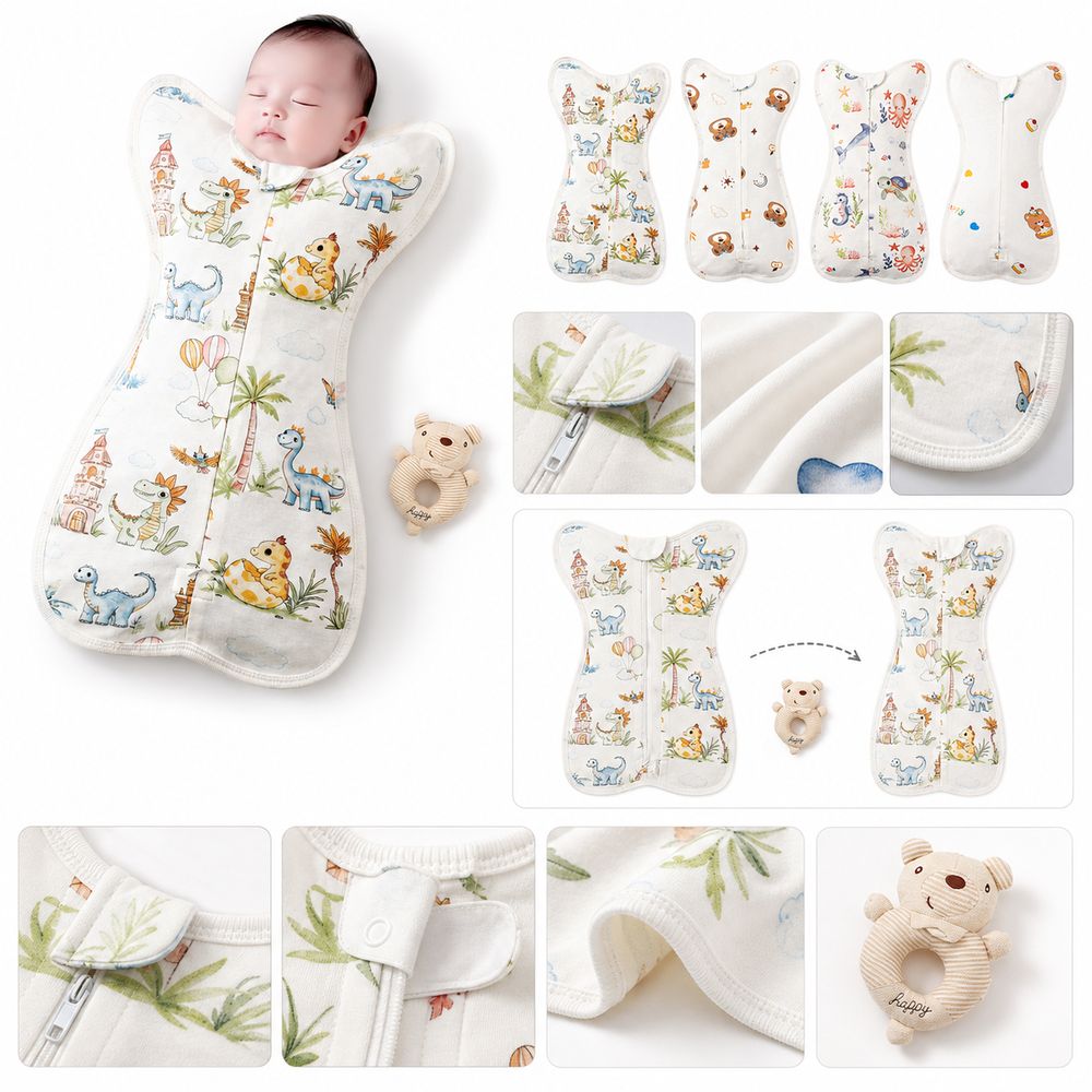 コットン製ベビーおくるみブランケット、驚愕防止ジッパー付き、 - Baby Sleep Sack のレビューと価格