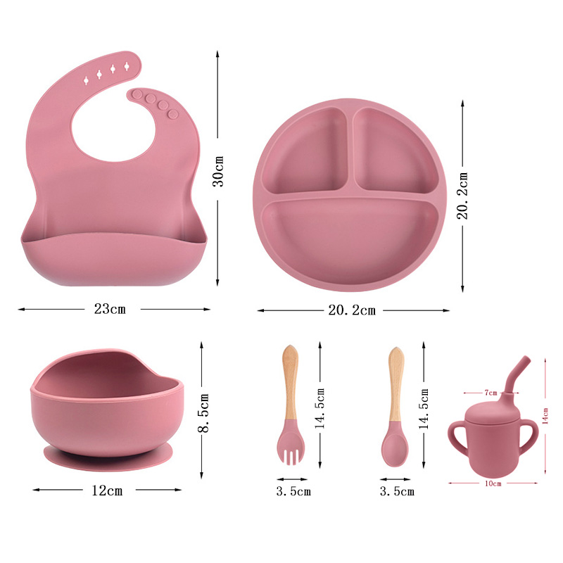 子供用シリコン食器セット、赤ちゃんの生鮮食品トレーニング、サ - Silicone Baby Bibs のレビューと価格
