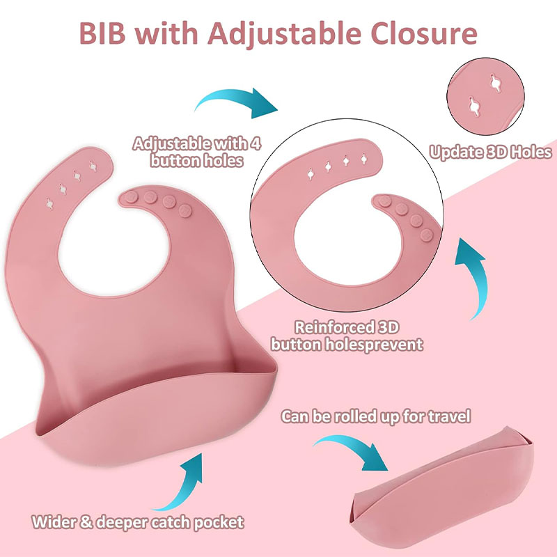 子供用シリコン食器セット、赤ちゃんの生鮮食品トレーニング、サ - Silicone Baby Bibs のレビューと価格