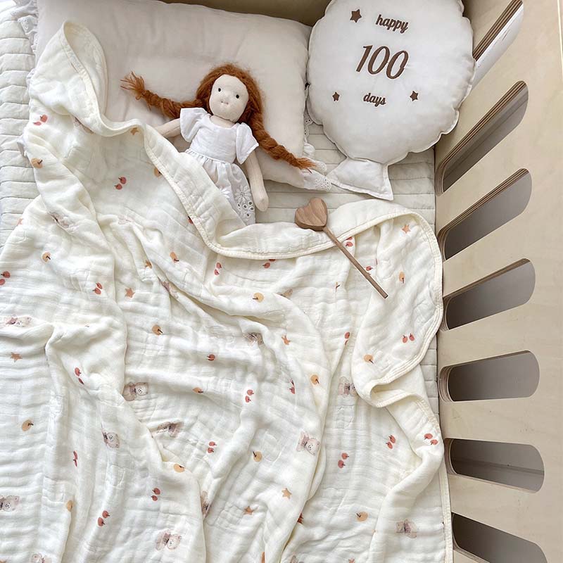 4層竹綿モスリンブランケットベビーおくるみ新生児バスタオルガ - Baby Sleep Sack のレビューと価格