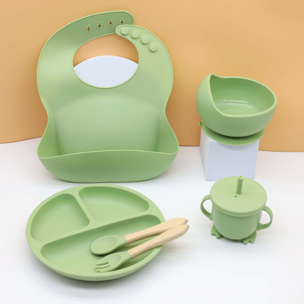 ホット離乳食食器セットよだれかけボウルディナープレートウォー - Silicone Baby Bibs のレビューと価格