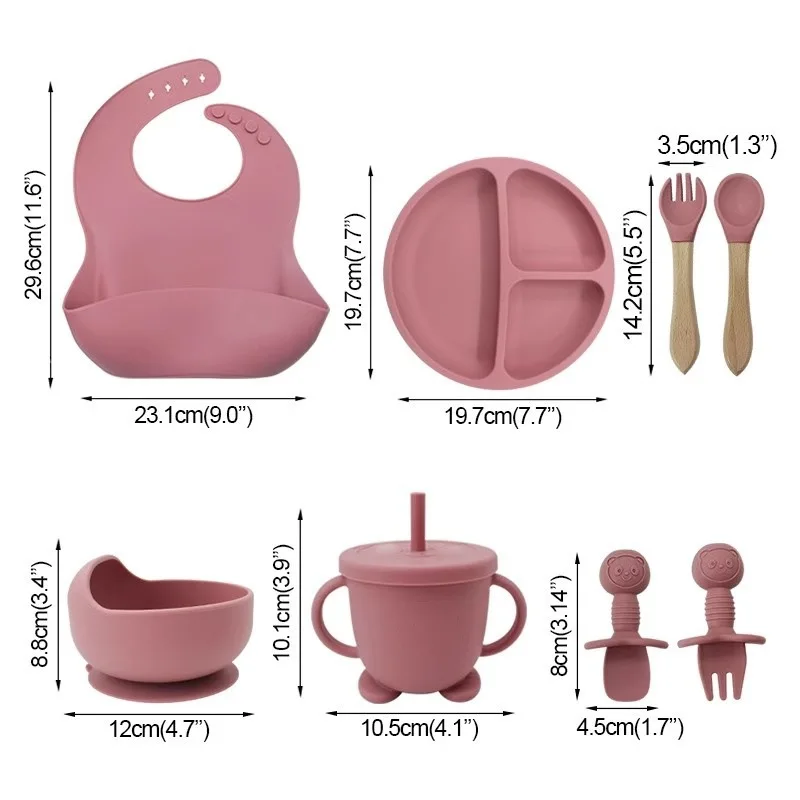シリコーン食器子供用ベビー給餌セット漫画プレートパーソナライ - Silicone Baby Bibs のレビューと価格