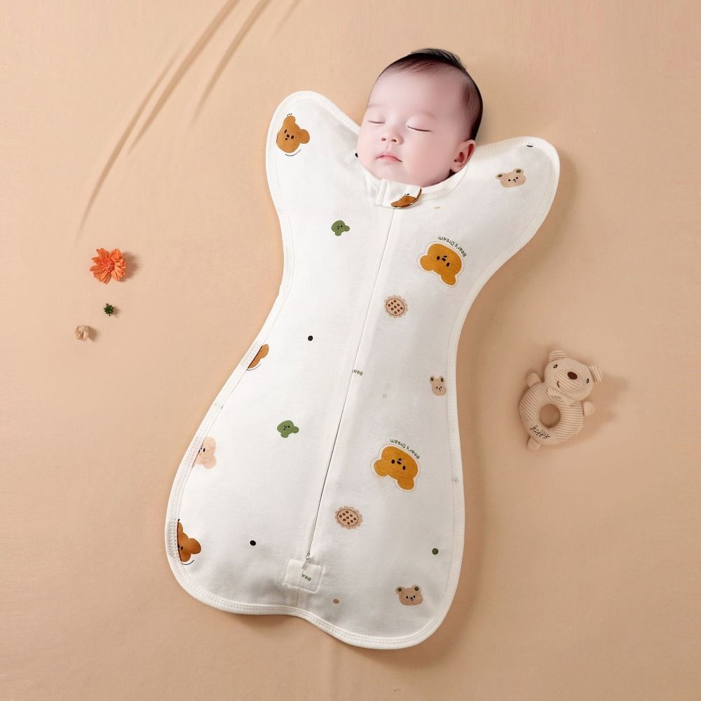 コットン製ベビーおくるみブランケット、ジッパー付き、プリント - Baby Sleep Sack のレビューと価格